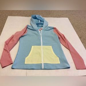 LANDS END WOMENS SZ S 6-8 STRIPED JACKET NWT VERY CUTE FULL ZIP